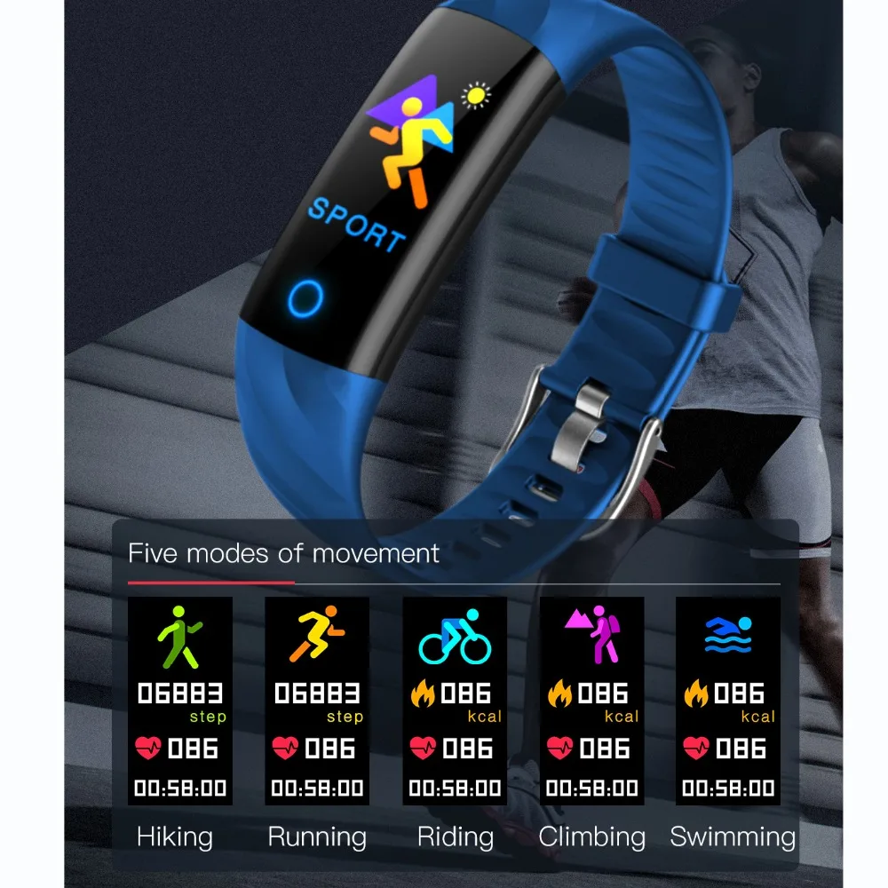 LUOKA Naujas Smart Apyrankę IP68 Spalvinga Ekrano Širdies ritmo Monitorius Apyrankę Kraujo Spaudimas Fitness Tracker Sporto Laikrodžių Apyrankės