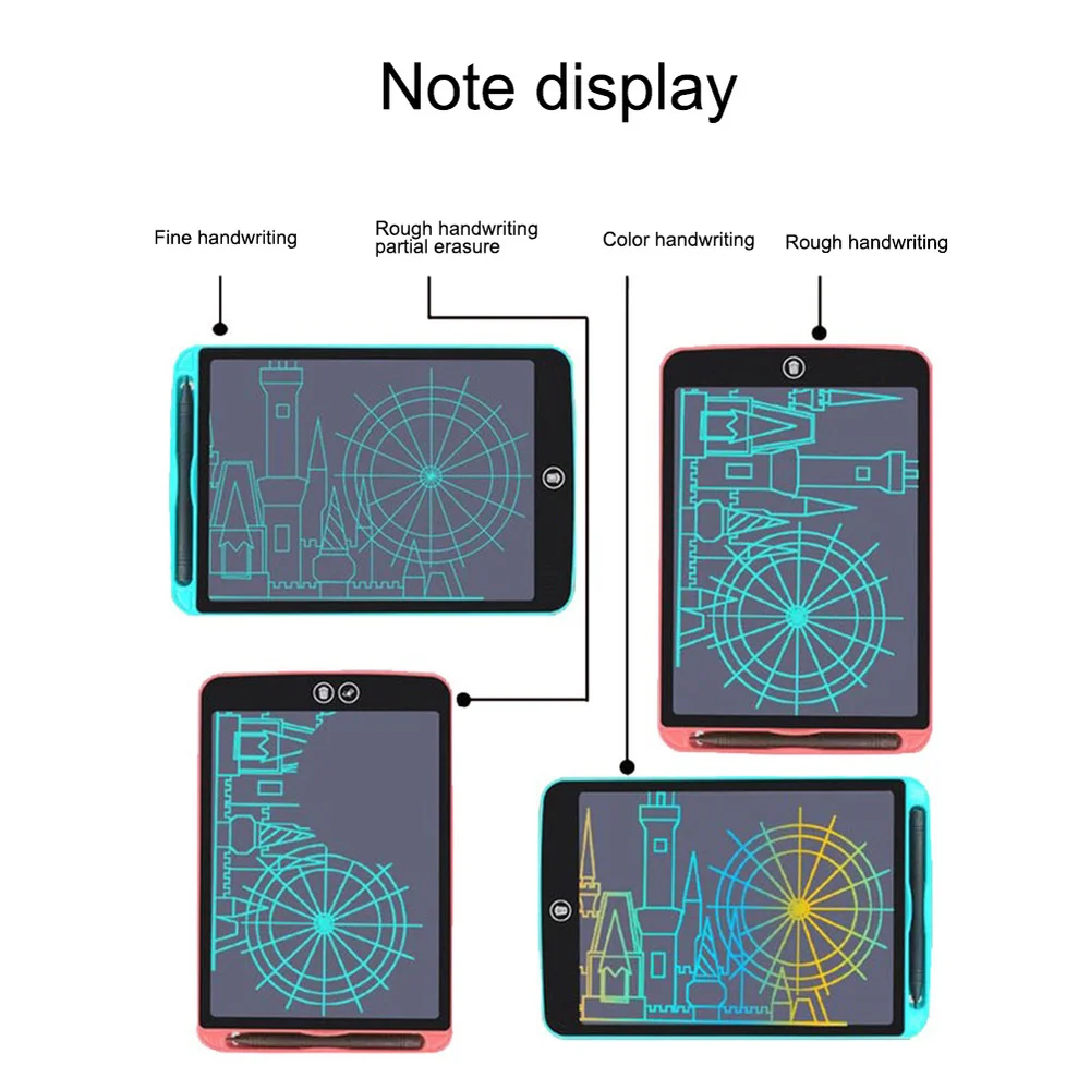 Nešiojamų 12 Colių LCD Raštu Tabletė Skaitmeninio Piešimo Tablet Rašysenos Pagalvėlės Elektroninių Tablet Valdybos ultra-plonas Valdyba