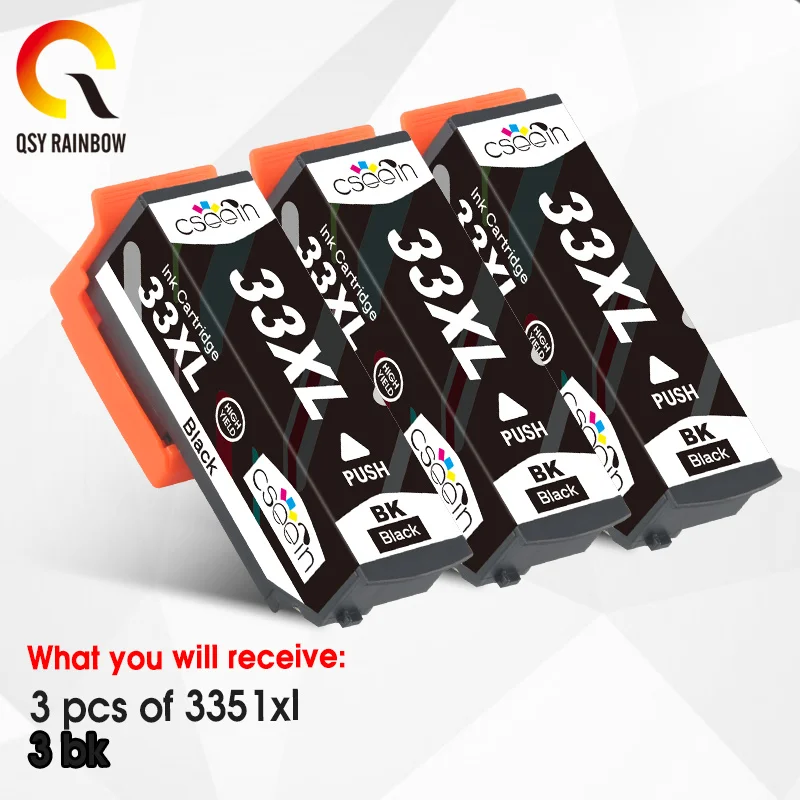 3BK Comepatible EPSON 33XL T3351 Rašalo kasetė Expression Premium XP 530 630 640 635 645 830 900 Spausdintuvo