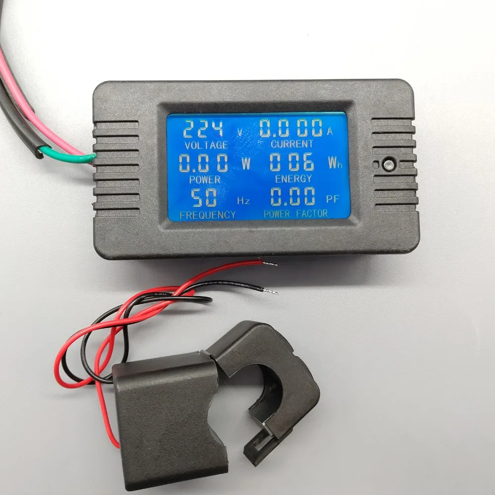 6 1 AC 100A Digital Voltmeter Ammeter Energijos Galios Dažnio Koeficientas Dabartinė Kolegija Matuokliu Detektorius 110V, 220V, LCD Mėlyna