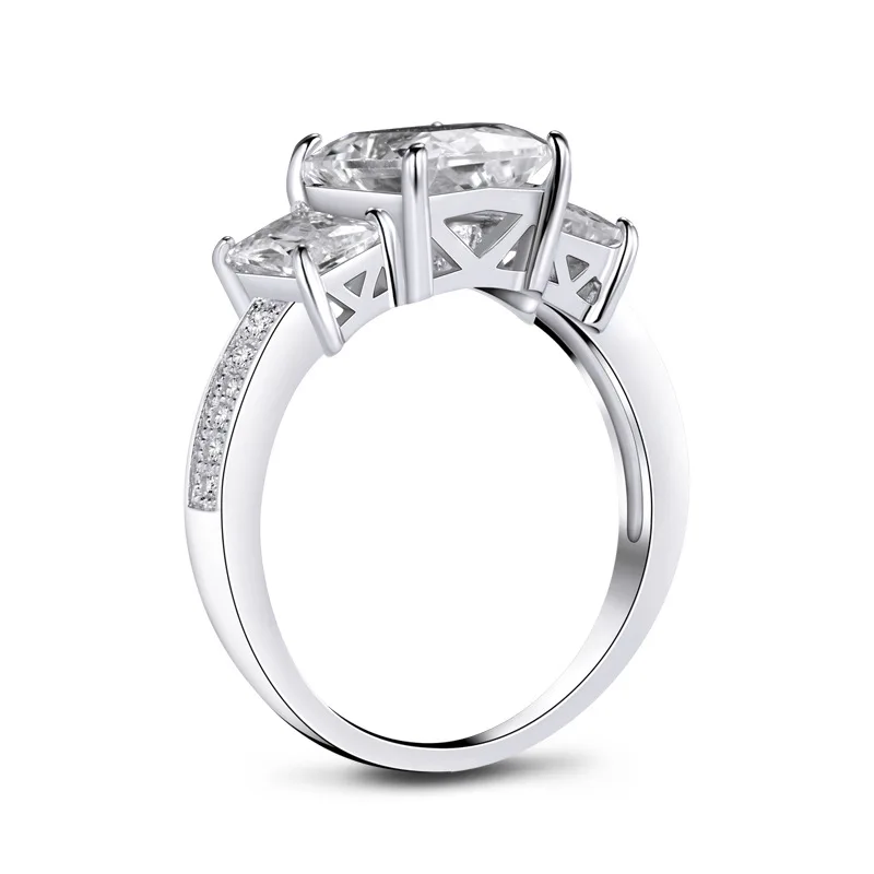 LESF 925 Sterlingas Sidabro Trys Akmenys Aukštos Kokybės Cirkonis Moterų Vestuvių Piršto Žiedai, Moterų Dalyvavimas Papuošalai Dovana