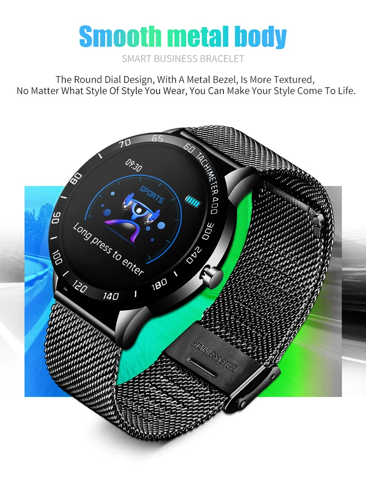 LIGE 2019 Naujas Smart Watch Vyrų OLED Spalvų Ekranas, Širdies ritmas, Kraujo Spaudimas Multi-Funkcija Režimas Sporto smartwatch fitness Tracker