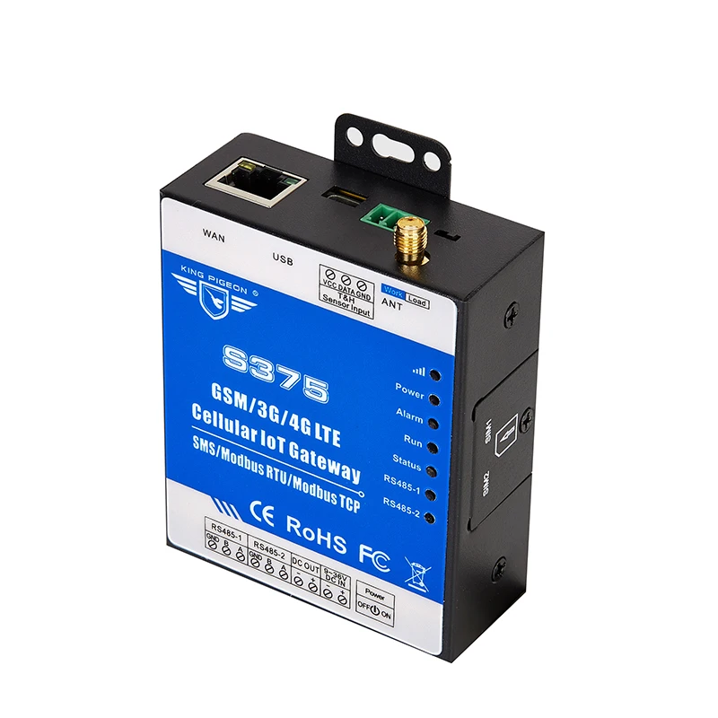 Modbus RTU, kad MQTT Vartai Dual simcard UPS PLC VFD stebėsenos palaiko 320 I/O žymių S375