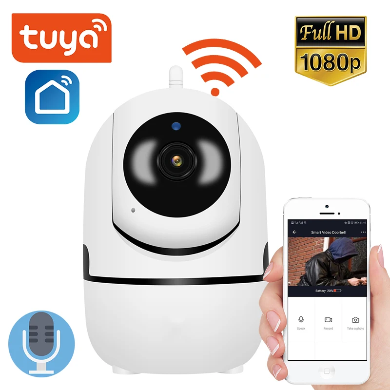 Tuya Smart IP Kameros 1080P HD Debesis Auto Stebėjimo WiFi, Kamera, Patalpų, Namų Kūdikio stebėjimo Naktinio Matymo Belaidžio Saugumo Priežiūra