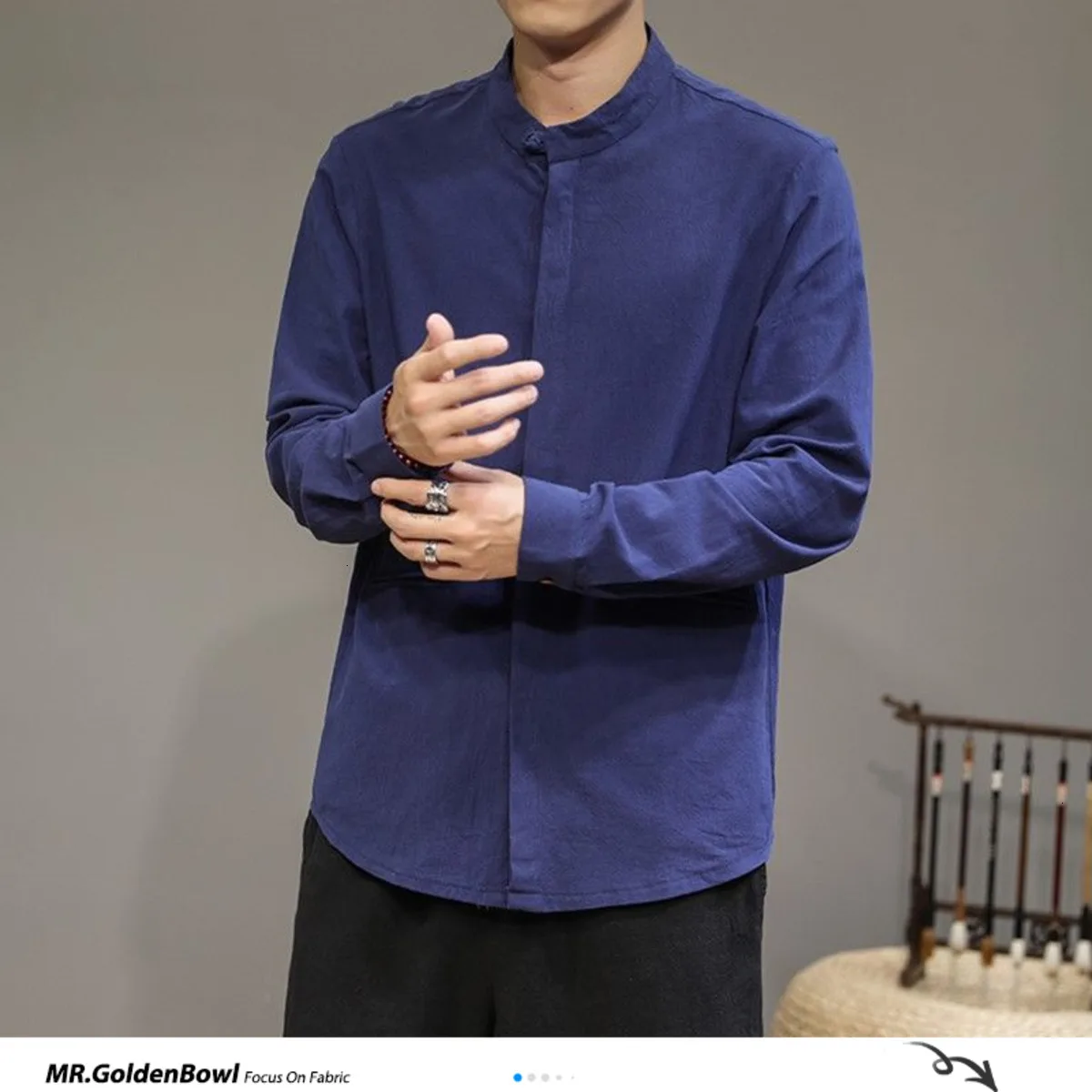 MrGoldenBowl vyriški Marškiniai 2020 M. Rudenį Harajuku Vyrų Atsitiktinis ilgomis Rankovėmis Marškinėliai Topai Japonijos Streetwear Vyrų Negabaritinių Palaidinė