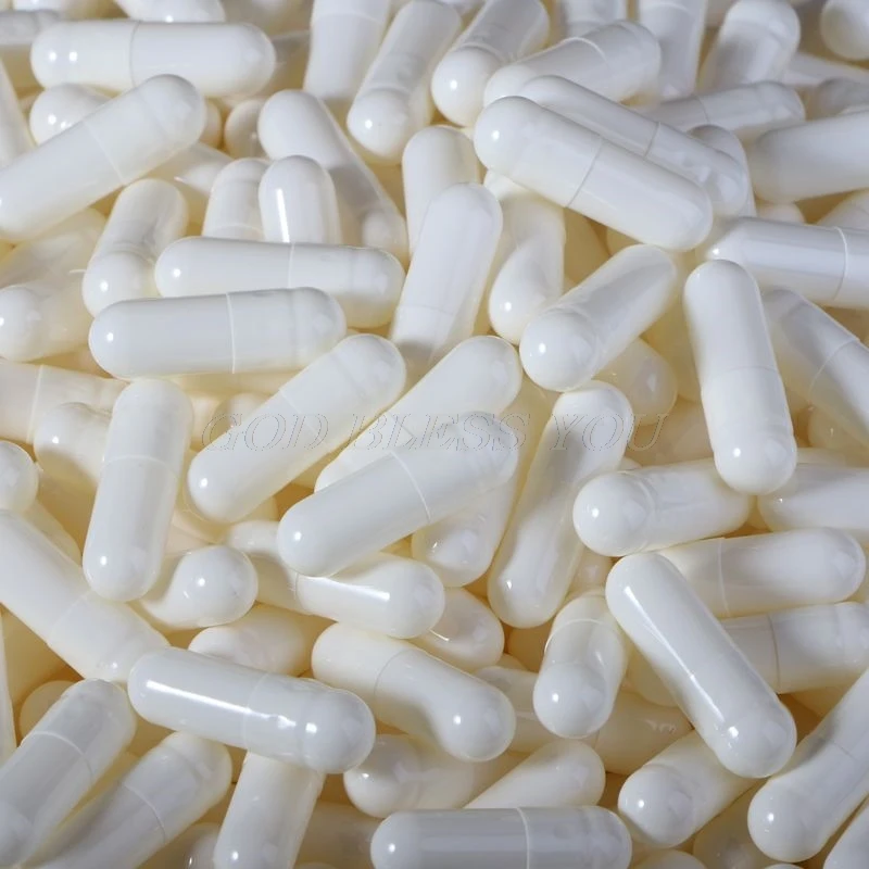1000PCS Baltos Želatinos Tuščios Kapsulės Tuščiaviduriai Želatinos Kapsulės Tuščias Tabletes, Kapsulės 0# Drop Laivyba