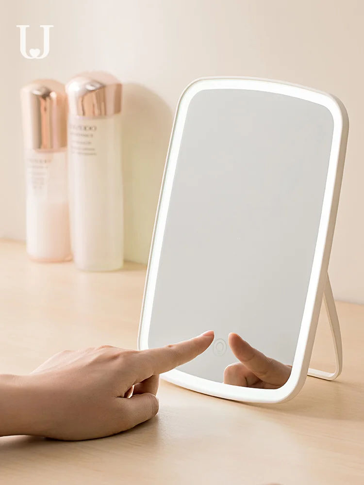 Makiažo veidrodėliai led šviesos nešiojamų Jutiklinio Ekrano lankstymo veidrodėliai Užpildyti šviesos poilsio namų stalinis veidrodis