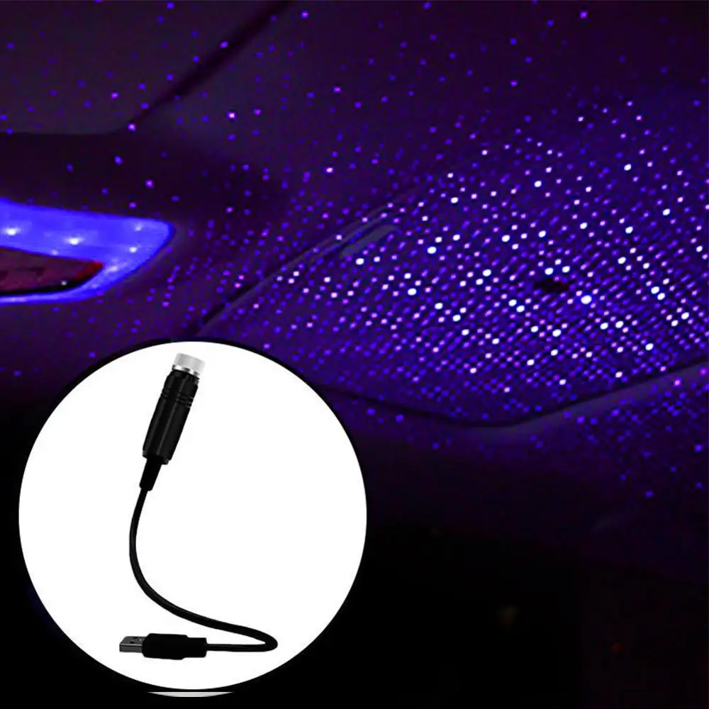 USB Automobilinis Stogo Atmosfera Aplinkos Star Light Kalėdų Interjero Dekoratyvinės Šviesos diodų (LED) Žvaigždė Šviesos diodų (LED Projektorius Raudonos Šviesos Naktį
