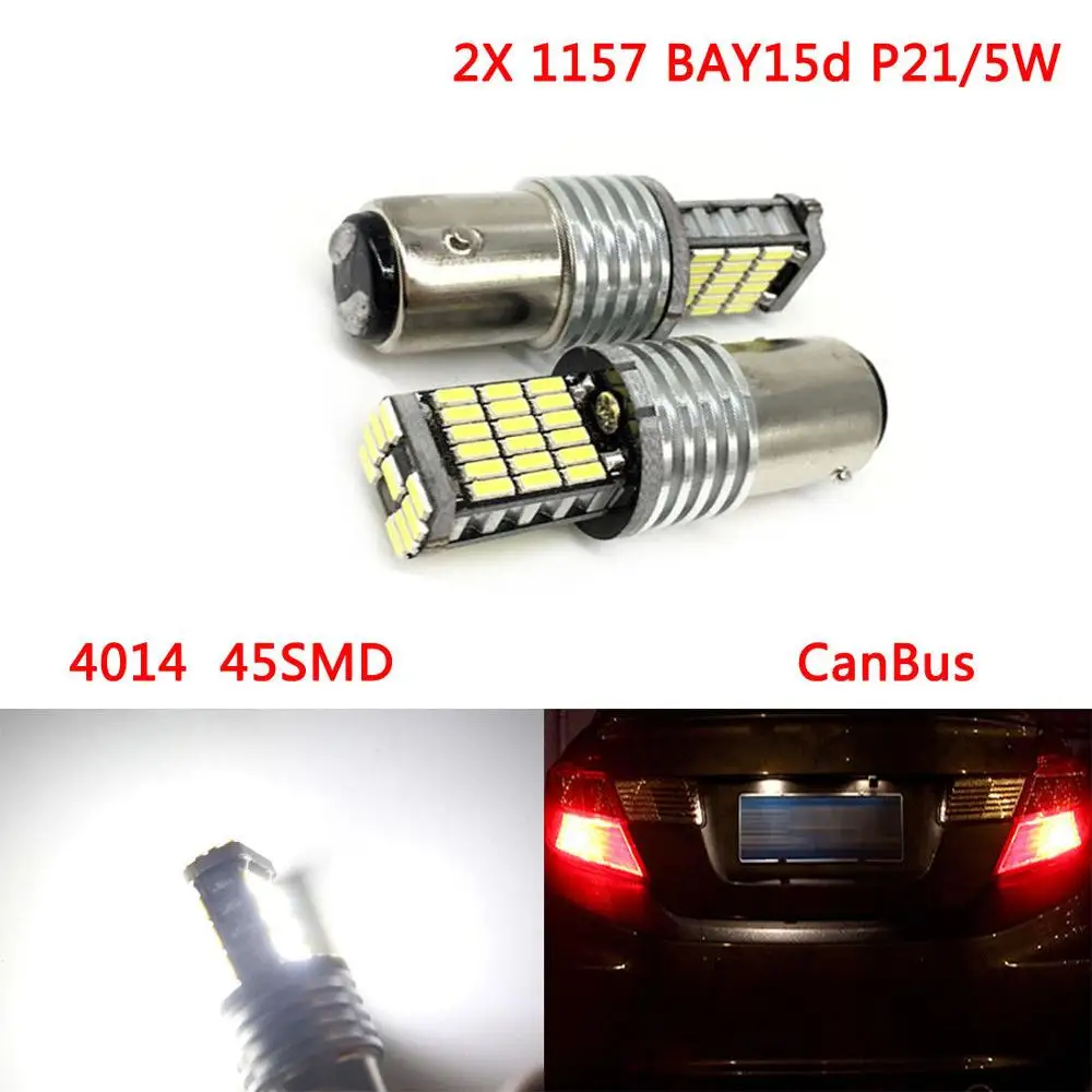 2 x 1157 BAY15d P21/5W 45SMD CanBus Nr. erreur LED Uodega Sustabdyti ampulės feux stop