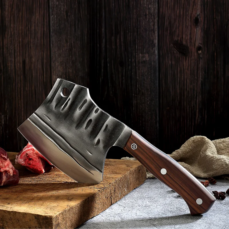 MITSUMOTO SAKARI Oro Plaktuko Kalimo Kempingas Išgyvenimo Kirvis 5cr15mov Nerūdijančio plieno virtuvės mėsininko peilis su ebony rankena
