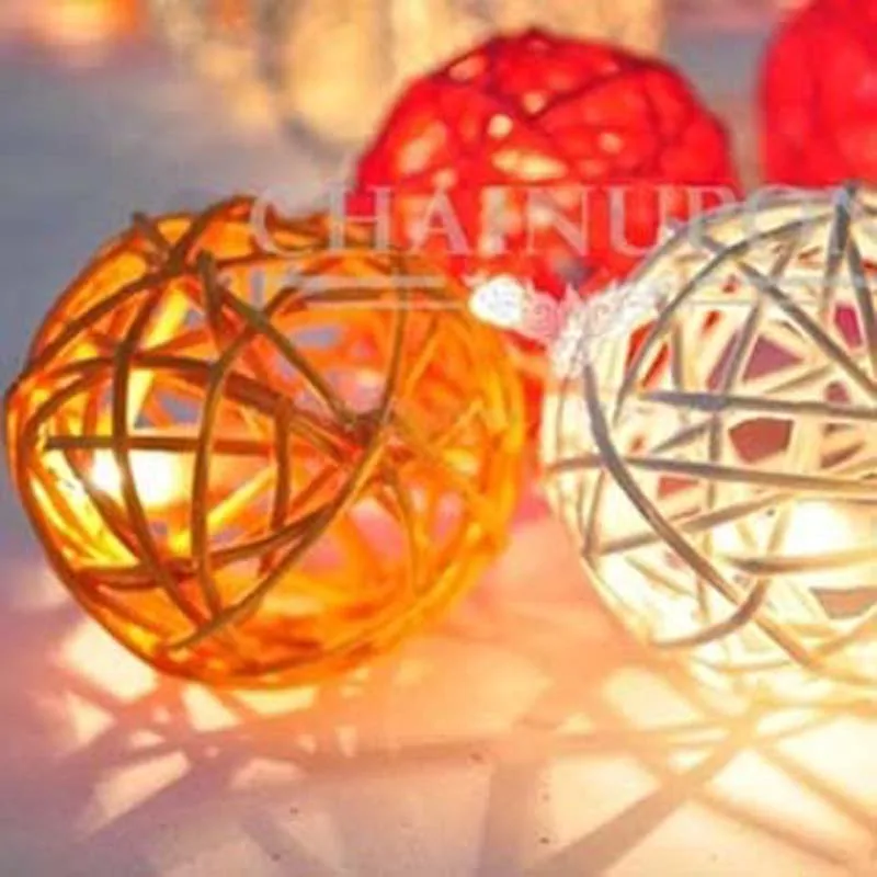 5m 20 Rotango Kamuolius LED String Žiburiai Kalėdų Girliandas Šviesos AC Kištukas Lauko Atostogų String Pasakų Žibintai Guirlande gerlyanda