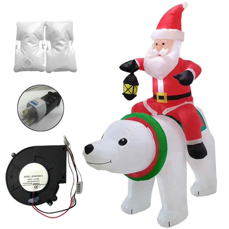 Pripučiami LED Žibintai Kalėdų Santa Claus Žirgais Lokys Apdailos Lauko Sodo Kieme Susprogdinti Rekvizitai Žaislai