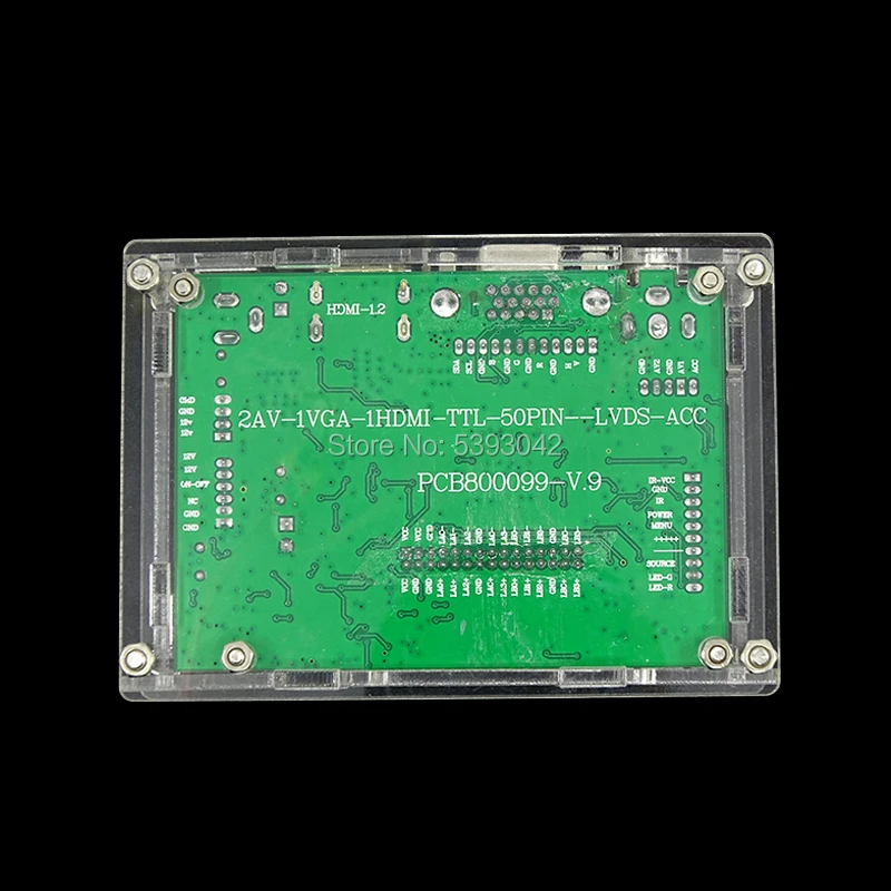 Tinka mūsų 2AV VGA HDMI suderinamus LED/LCD ekranas valdiklio tvarkyklę valdybos plokštė skaidri apsauginė dėžutė shell