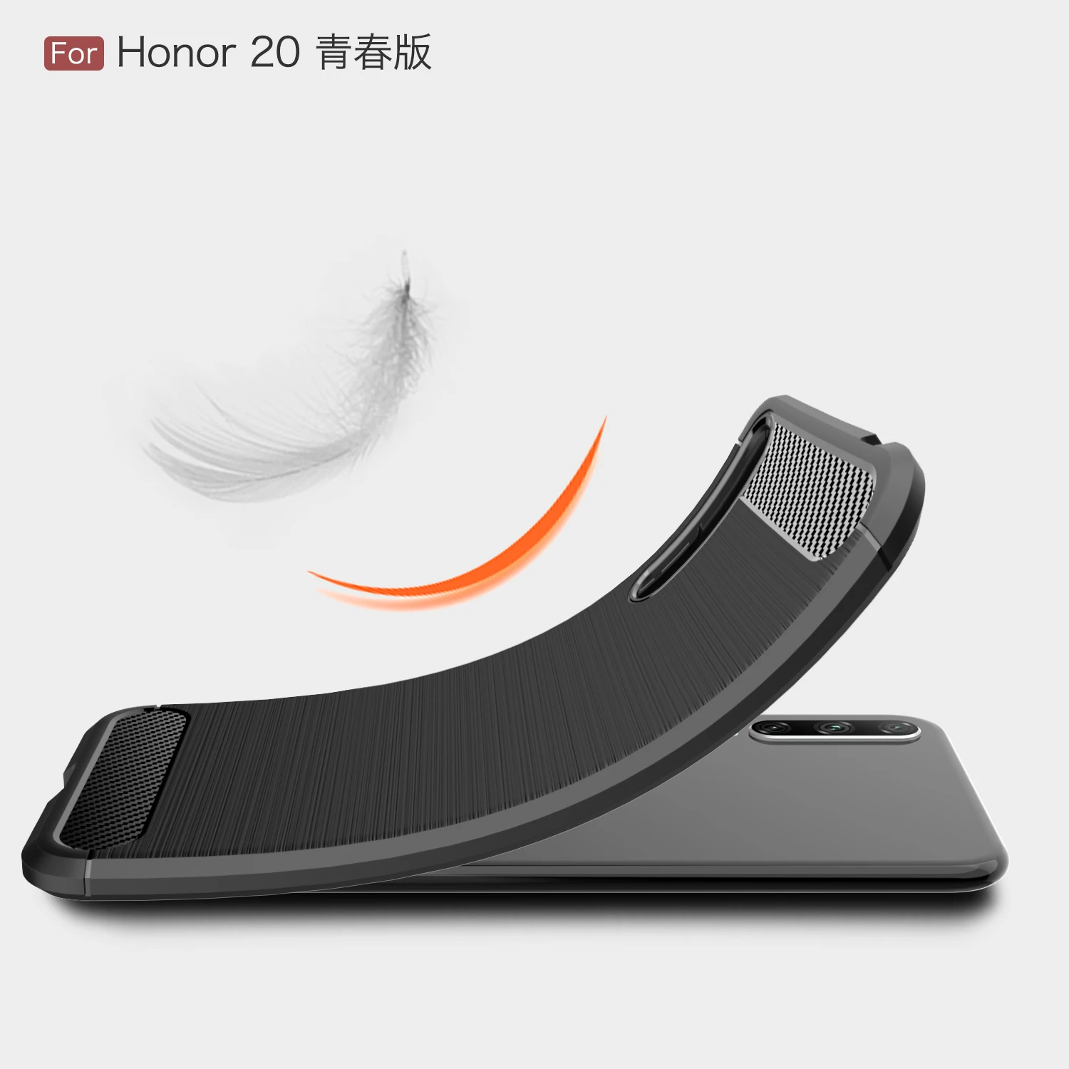 Padengti Huawei Honor 20 Lite Atveju Anglies Pluošto, Minkšta Galinį Dangtelį Garbę 20 Lite Silikono Telefono Bamperis Atveju už Garbę 20 Lite 6.3