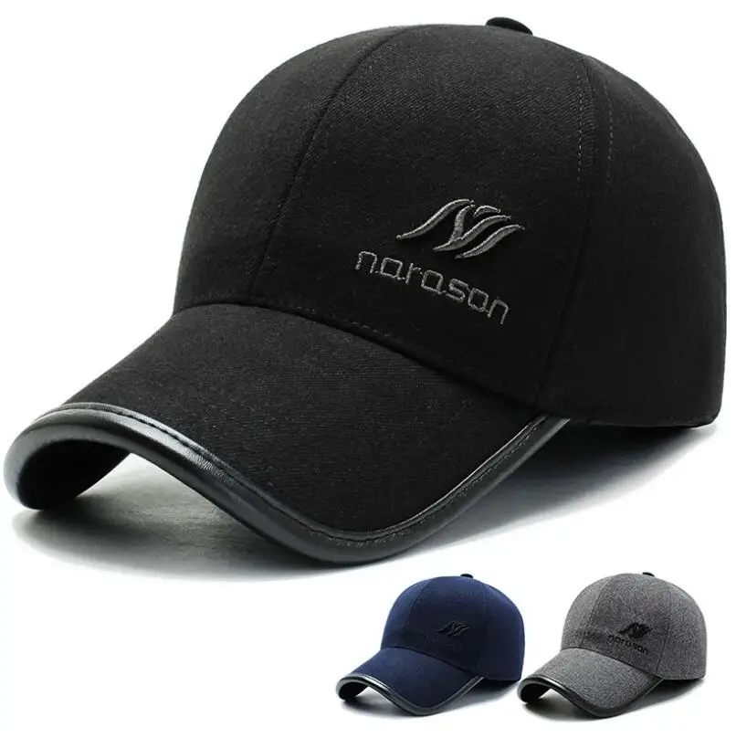 Karšto pardavimo Žiemos beisbolo kepuraitę vyrų Mados Kepurės dovana skrybėlę medvilnės tėtis Skrybėlės Storas šiltas Snapback kaulų Ruda juoda tamsiai mėlyna