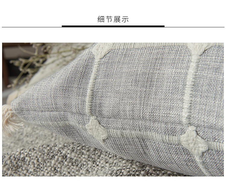 45x45/60x60/70x70cm Paprastas pledas, siuvinėta pagalvėlė padengti sofa-kvadratinės grotelės mesti pagalvės užvalkalą juosmens pagalvę padengti