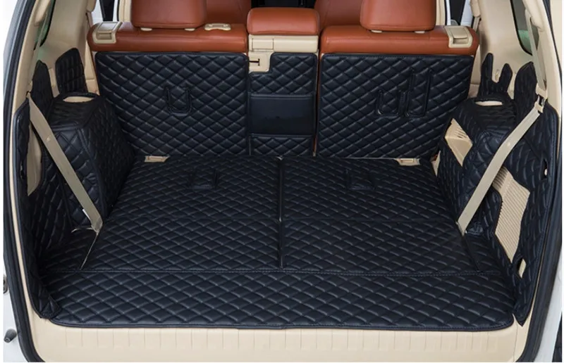 Pilnas komplektas automobilio bagažo skyriaus kilimėliai + galines duris kilimėlis Toyota Land Cruiser 150 Prado 7 sėdimos vietos 2020-2010 vandeniui linijinių krovinių įkrovos kilimai