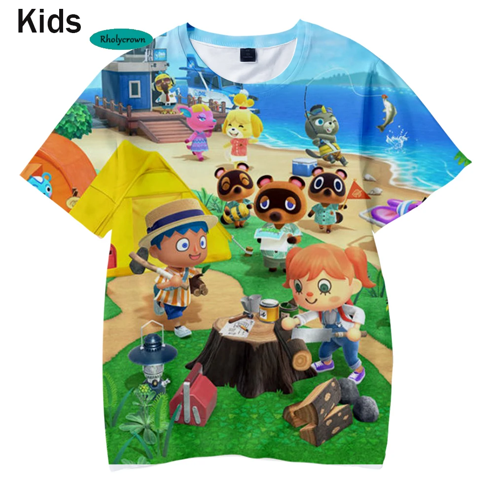 3D Berniukų, Mergaičių marškinėliai Karšto Gyvūnų Kirtimo Vaikų marškinėliai Mados Hip-Hop Trumpas Rankovės Vaikų marškinėliai Atsitiktinis Harajuku Vasaros Tees