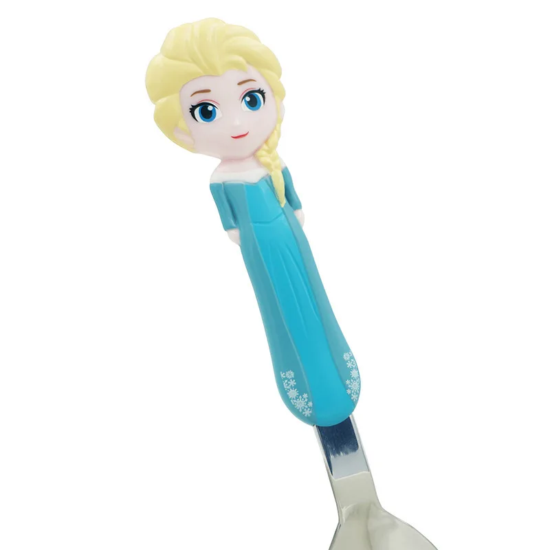 Disney Vaikams Indai 3D Animaciją Princesė Šaukštas Užšaldyti Elsa Anna Metalinis Šaukštas ir Šakutė Vaikams Kūdikių Šaukštas