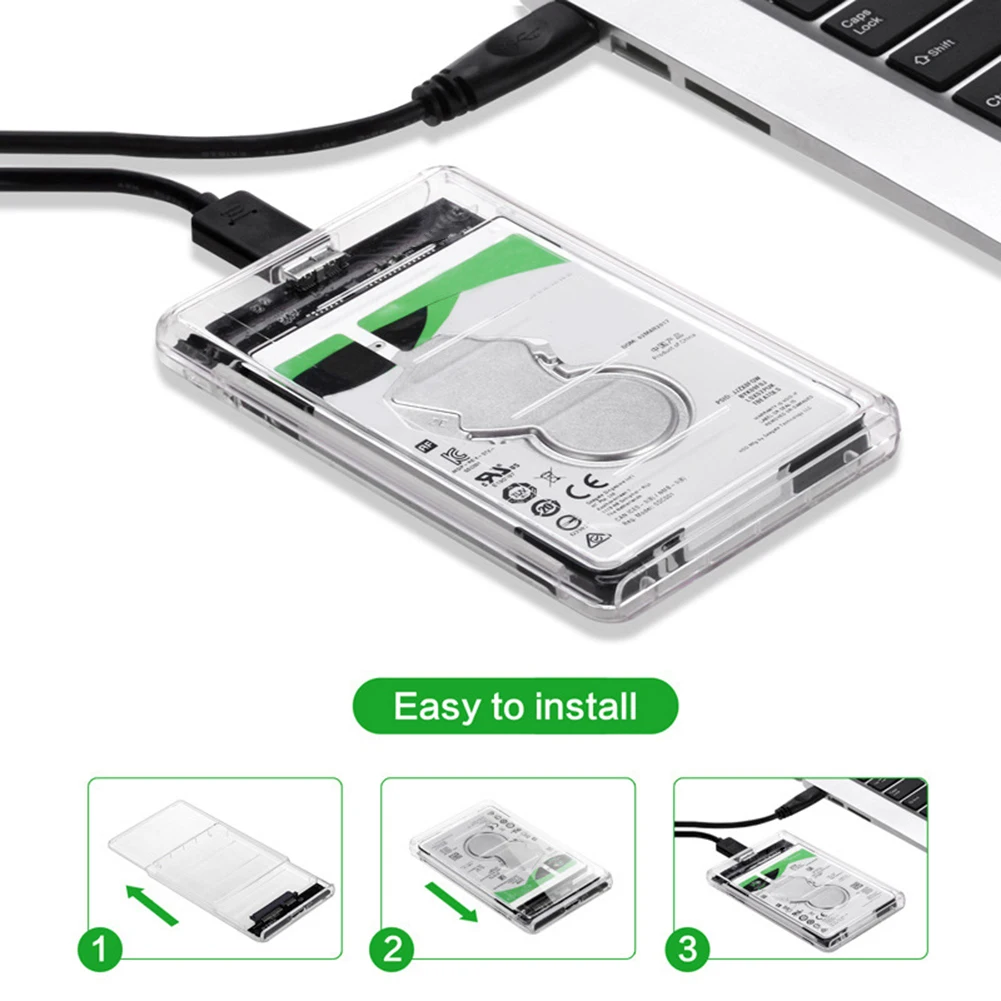 Skaidraus Plastiko 2.5 colių HDD SSD Atveju Talpyklos SATA III USB 3.0 Kietojo disko Disko Gaubto Langelį