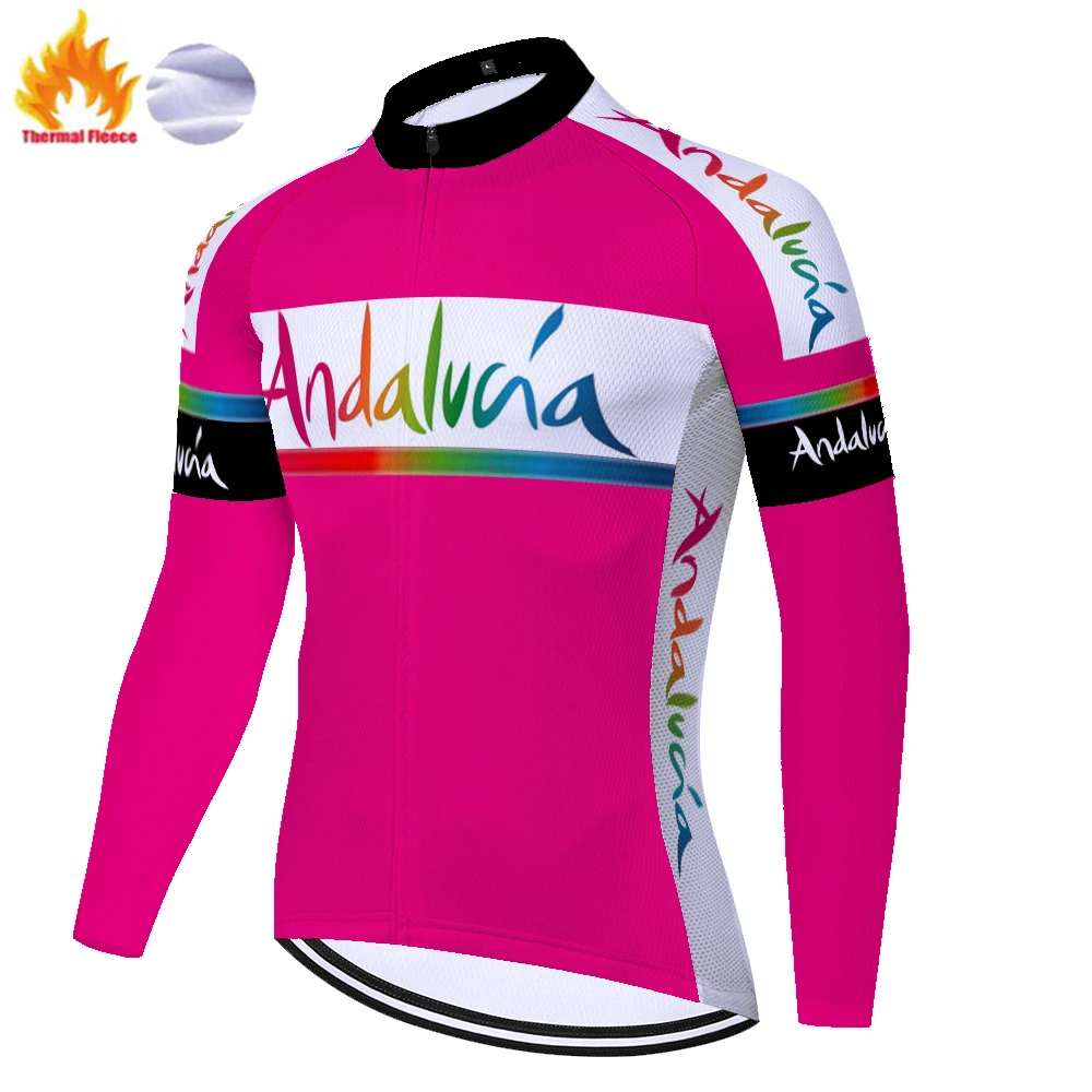 ANDALŪZIJOS komanda dviračių džersis 2020 m. Žiemą Šilumos Vilnos camisa de ciclismo dviračių džersis equipamento ciclismo homem