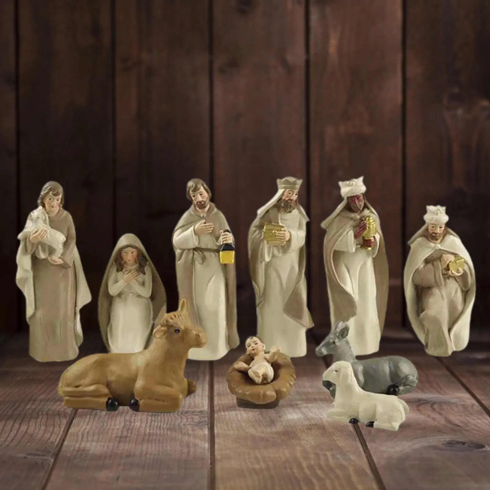 Naujas Statula Kristaus Gimimo Scena Nustatyti Kalėdų Lovelę Figūrėlės Kūdikėlį Jėzų Ėdžiose Miniatiūros Ornamentu Katalikų Bažnyčia Dovana, Namų Dekoro