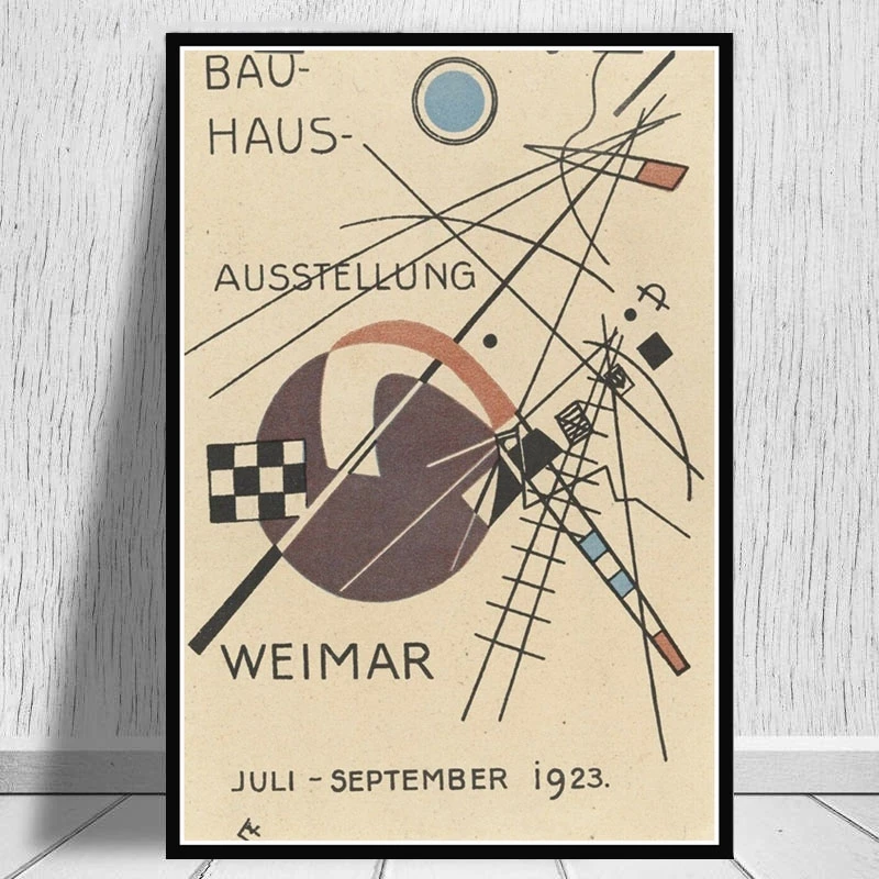 Bauhaus Ausstellung 1923 Weimer Parodos Plakatas Sienos Meno Nuotrauką Drobė, Tapyba Plakatus ir nuotraukas Kambaryje Namų Dekoro