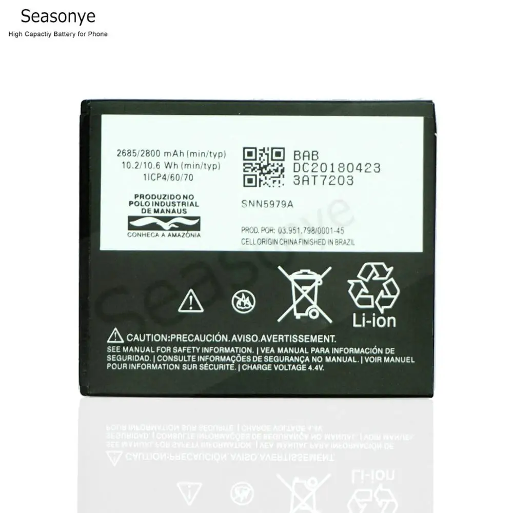Seasonye 2685mAh / 10.2 Wh HC60 HC 60 Telefono Bateriją, Skirta Motorola Moto C Plus Dual SIM XT1723 XT1724 XT1725