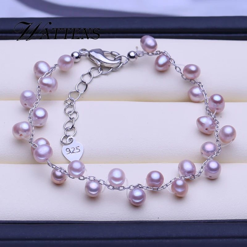 Natūralūs Gėlavandenių Perlų Apyrankę Baltos, Rožinės Perlų Apyrankė Moteris Reguliuojamas Romantiškas Vestuves priedai, didmeninė