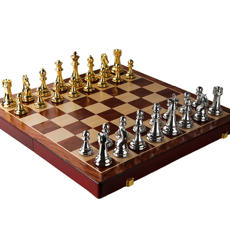 Aukštos klasės šachmatų rinkinį trimatis šachmatų negabaritinių šachmatų Europos retro lankstymo medinė šachmatų lenta