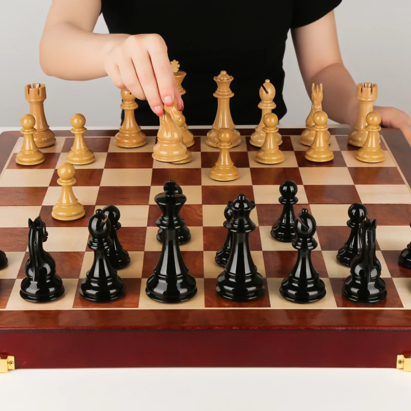 Aukštos klasės šachmatų rinkinį trimatis šachmatų negabaritinių šachmatų Europos retro lankstymo medinė šachmatų lenta
