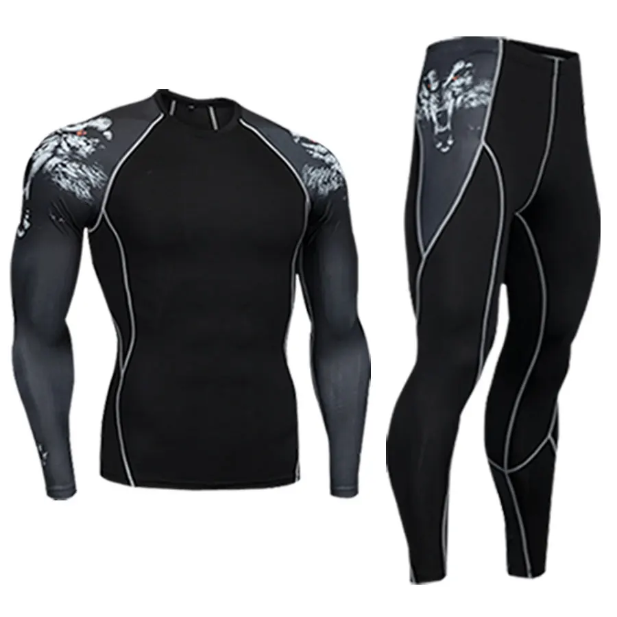 Moteriški sportiniai kostiumai Triko sporto veikia kostiumas šilumos apatiniai bazės sluoksnis bėgiojimas Antblauzdžiai Suspaudimo crossfit fitneso marškinėlius