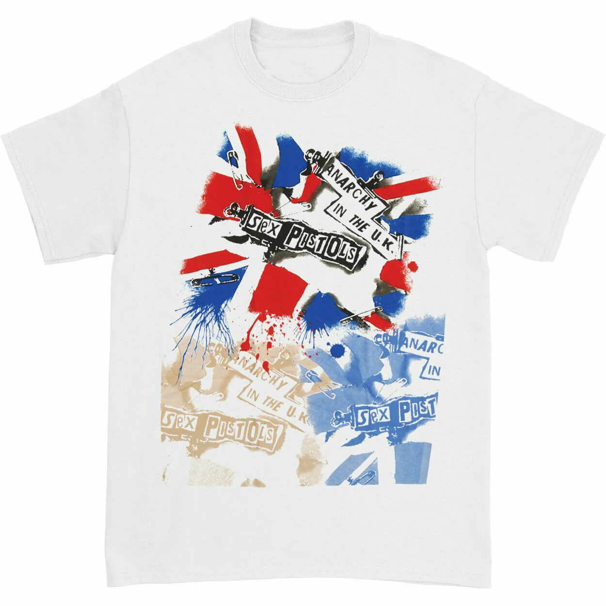 Sex Pistols Vyrų Anarchija Dvi Pusės, T-marškinėliai, Baltos spalvos