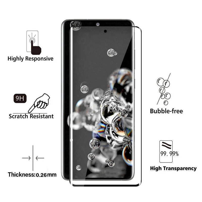5vnt 3D visiškai padengti Grūdinto stiklo Samsung S20 Plus Ultra Screen Protector Nuotaika stiklo Samsung Galaxy s20+ A51 A71