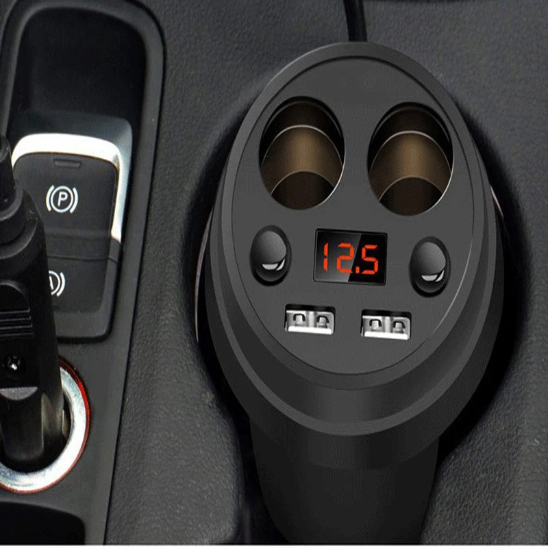 Kūrybos puodelio laikiklis, automobilio įkroviklis, Viena su keturiais skaitmeninis ekranas linija energijos taurės automobilinis įkroviklis dvigubas USB automobilinis įkroviklis