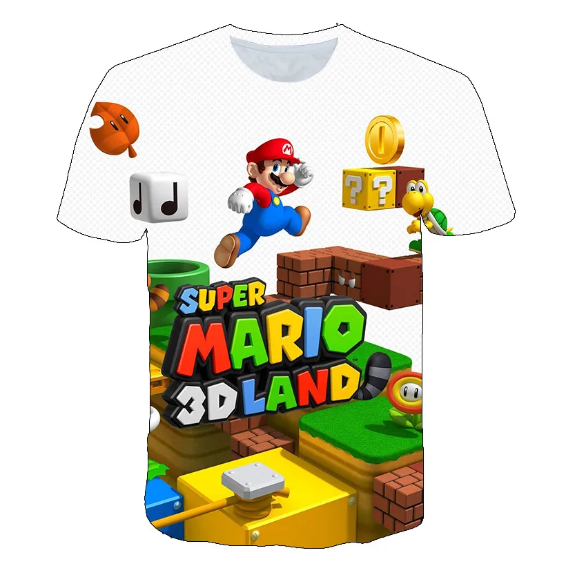 2020 Berniukams, Mergaitėms trumpomis Rankovėmis, Mario žaidimas, T-Marškinėliai, vaikiški marškinėliai 3D Animaciją T Shirt Baby Girl Viršūnės Vaikai mados Tees Kostiumas