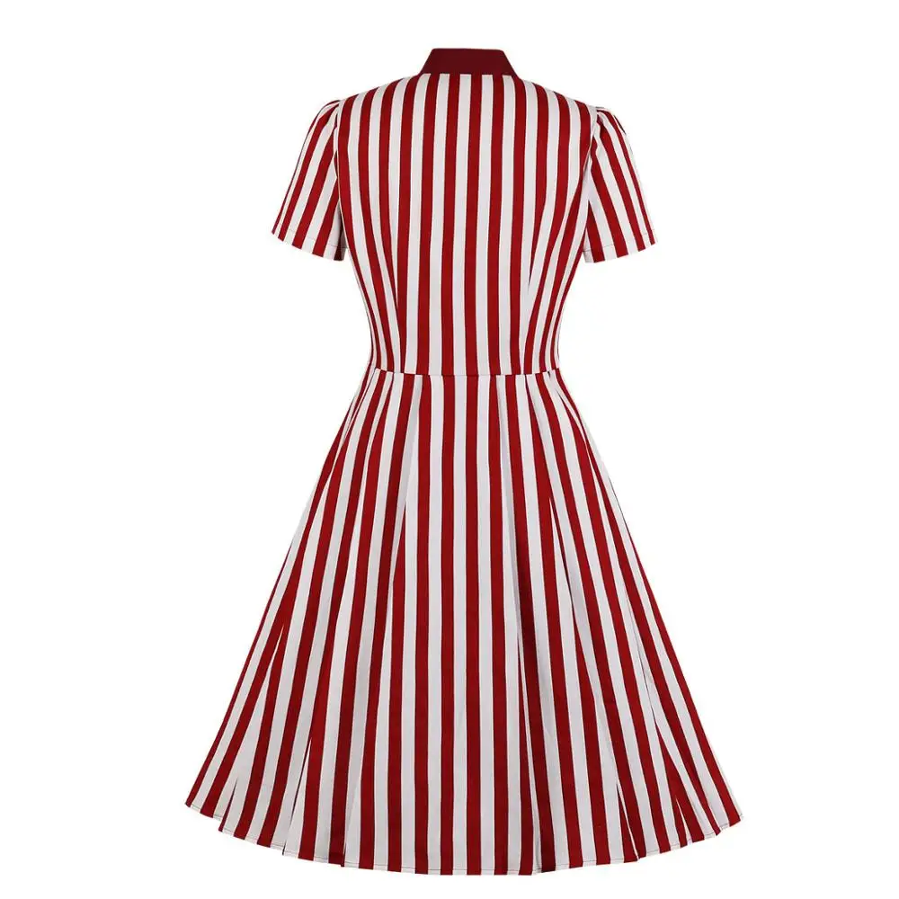 2020 naujas atvyko mados Karšto pardavimo moterų dėvėti Šviesą Juoda Juostele mygtuką retro suknelė