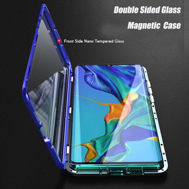 Magnetas Bamperis Stiklo Atveju, Samsung Galaxy A70S A70 A60 A50S A50 Metalo Magnetinis Dangtelis Priekinio ir Galinio Stiklo Atveju Telefono Apvalkalas