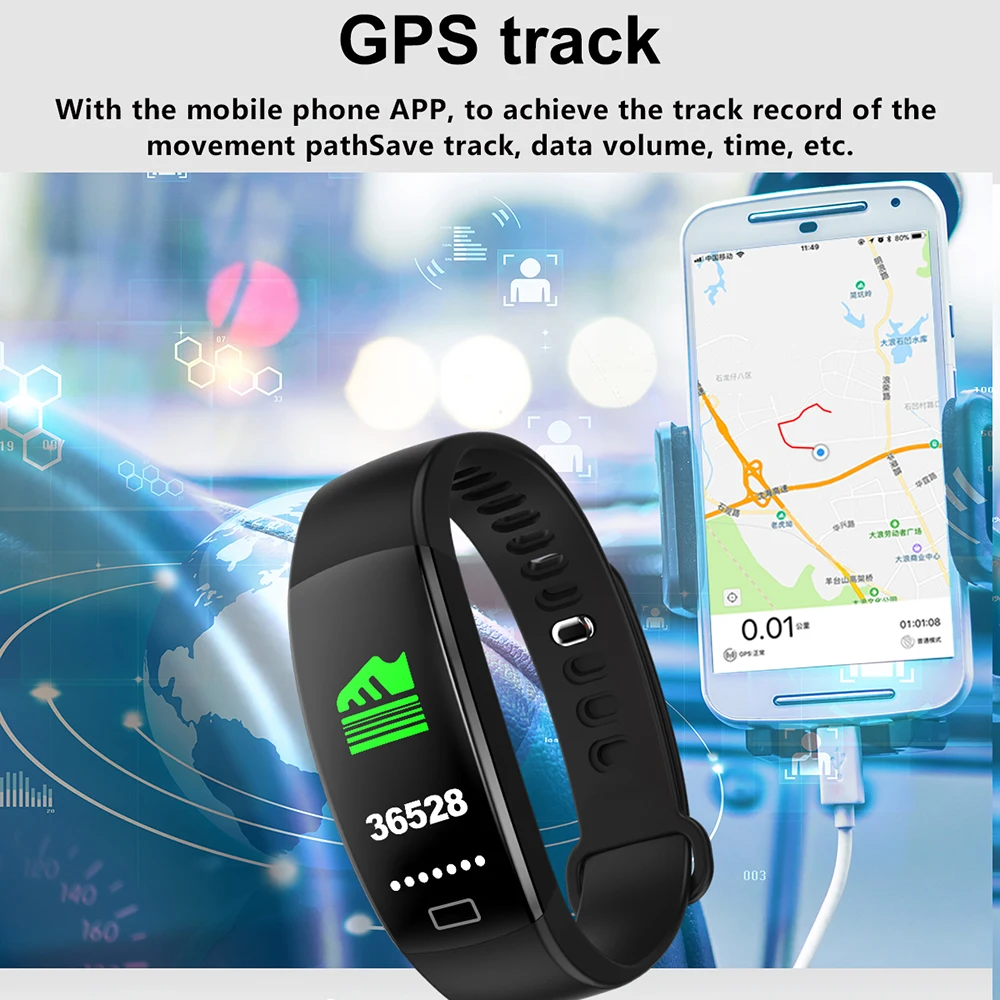 LUOKA Smart Apyrankę Spalvotas Ekranas Kraujo Spaudimas Fitness Tracker Širdies ritmo Monitorius 
