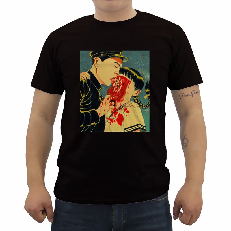 Suehiro Maruo Japonų Anime Spausdinti marškinėliai vyriški O-kaklo trumpomis Rankovėmis T-shirt Vasaros Sporto Streetwear Tees Viršūnės