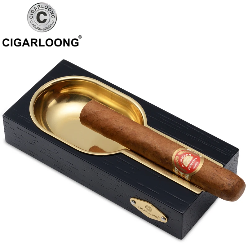 CIGARLOONG cigarų paauksuoti dūmai peleninę bakas fortepijono dažų sangioveses kedro medienos dūmų jutiklis LC-072
