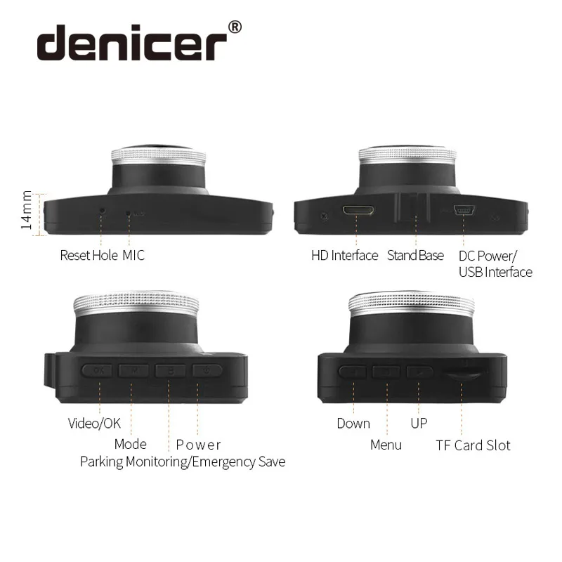 Denicer Brūkšnys Kamera FULL HD 1080P Sekretoriaus, Transporto priemonės vaizdo Kamera 3.0 Colių Ekranas prietaisų Skydelyje Kamera Auto Video Recorder Car DVR Kamera