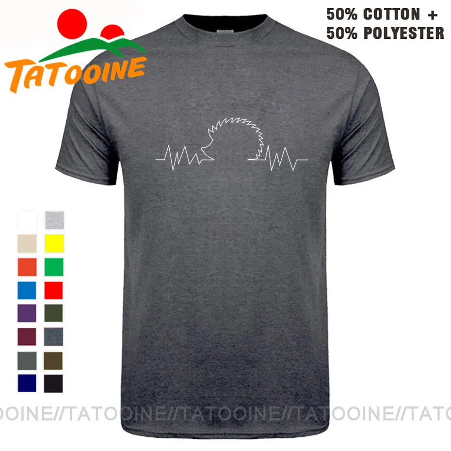 Tatooine 2020 metų Vasaros Paprasta Linija Ežys Širdies Marškinėliai vyrams Mielas Hedgepig Širdies Pulsas T-shirt Vyro Atsitiktinis Hipster Viršūnes Tees