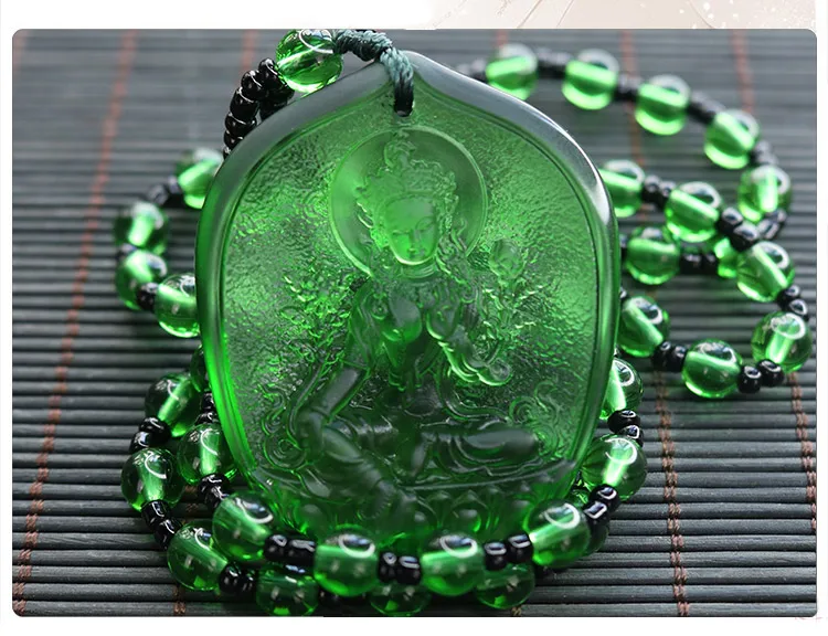 2020 kišenėje kelionės efektyvių Talismanas Palaiminti Saugus sėkmės Žalioji Tara Guanyin Buda Avalokitešvara Kristalų Pakabukas Budistų Amuletas