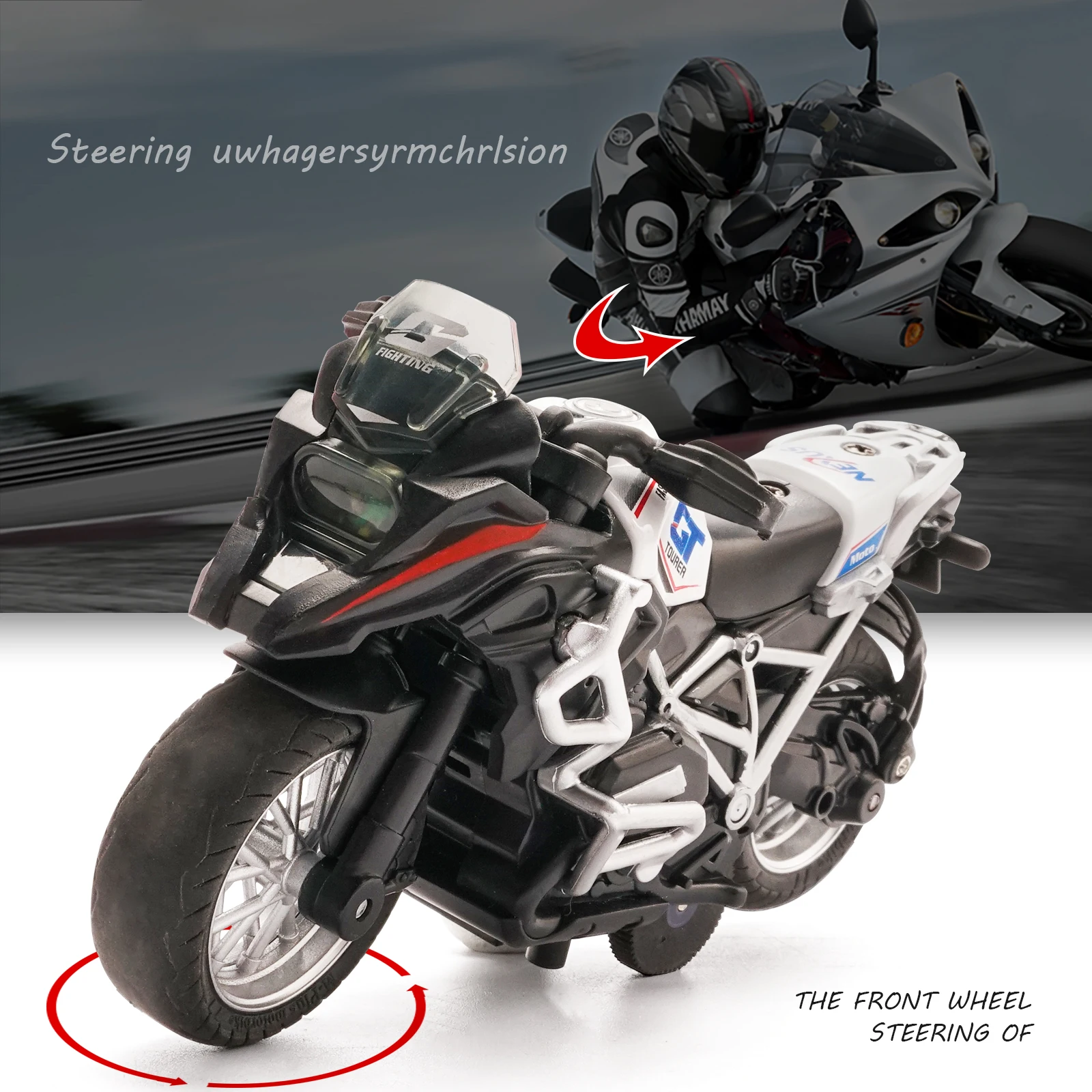 Motociklo Žaislas Traukti Atgal Transporto priemones Su Šviesos ir Garsai, Žaisliniai Motociklai Berniukams,Motociklas žaislai Vaikams 2-9 Metai