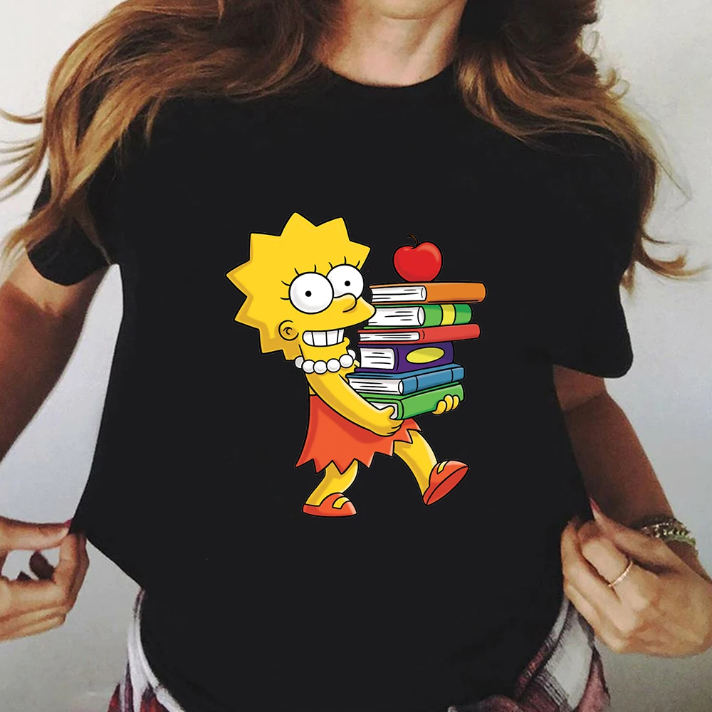 Simpsonai Kawaii Mados Marškinėliai trumpomis Rankovėmis Vasaros Viršūnes, T-marškinėliai, Drabužiai XS-4XL