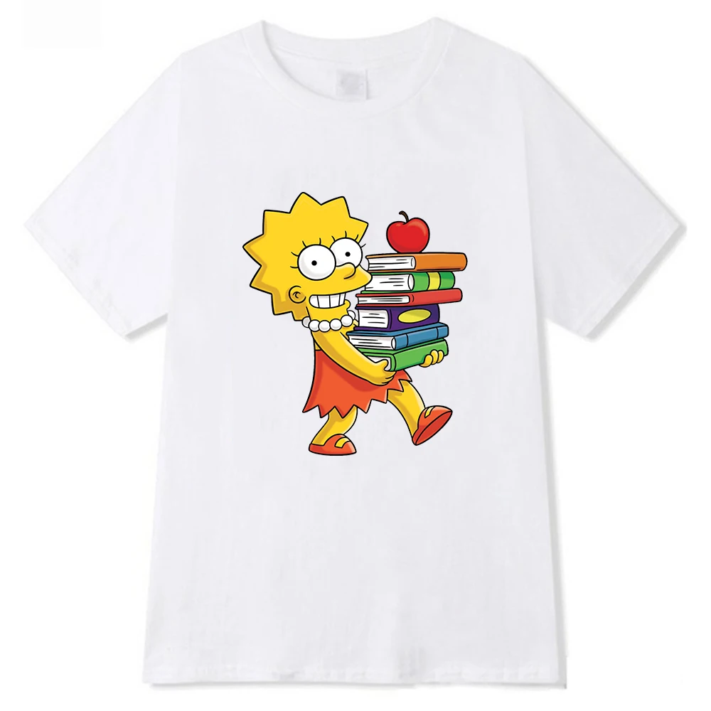 Simpsonai Kawaii Mados Marškinėliai trumpomis Rankovėmis Vasaros Viršūnes, T-marškinėliai, Drabužiai XS-4XL