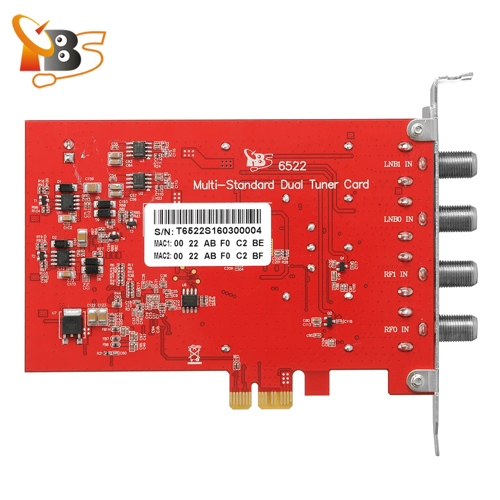 TBS6522 DVB-S2X/S2/S/T2/T/C2/C/ISDB-T Dual Tuner PCI-e Kortelės Palaikymas VCM, CCM, QPSK, 8PSK, 16APSK, 32APSK