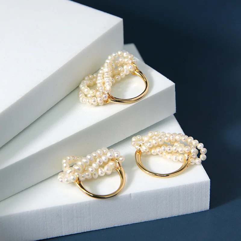 Kinel 925 Sterlingas Sidabro Žiedas Natūralių Gėlavandenių Perlų Žiedai Moterims 18K Gold Custom Moterų Žiedas Fine Jewelry