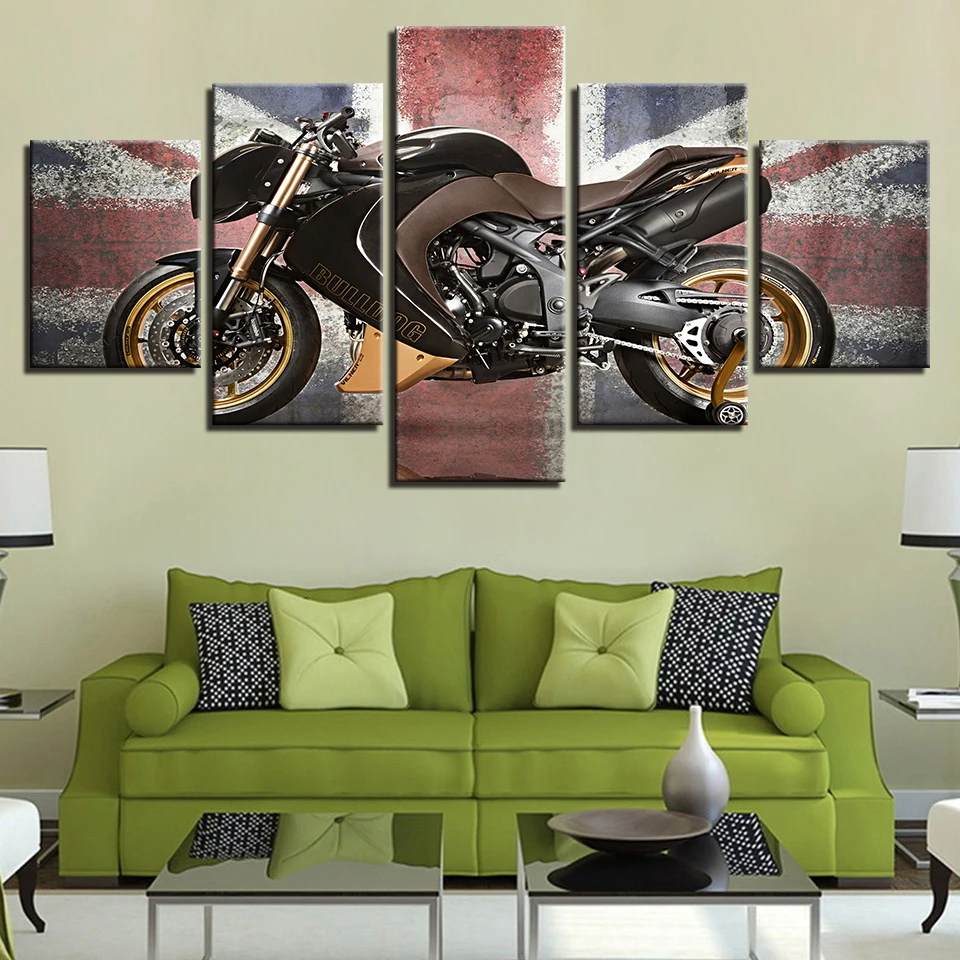 Drobė, Tapyba HD Spaudinių Namų Dekoro 5 vnt Motociklo Rider Sienos Meno Modulinės Nuotraukas Gyvenimo Kambario, Miegamasis Kūrinys Plakatas